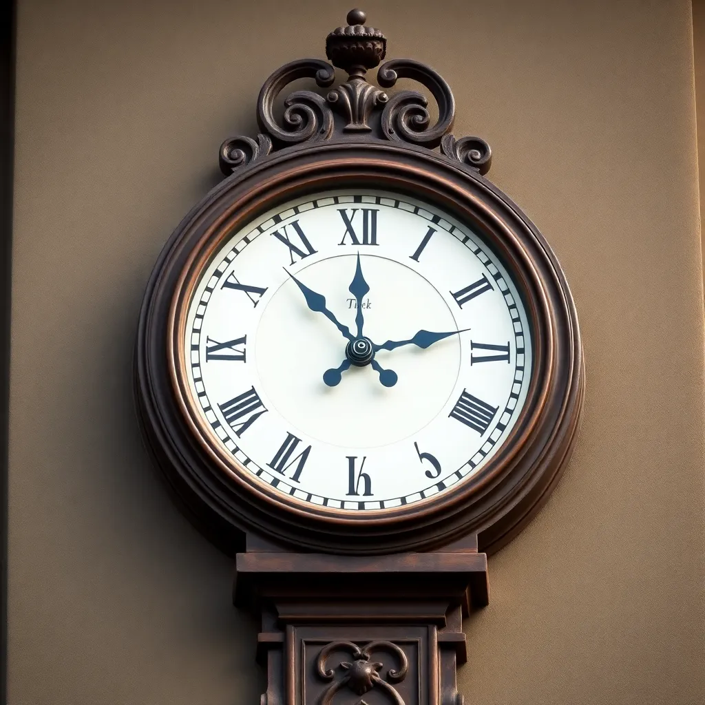 Eine historische Uhr aus dem 19. Jahrhundert als Symbol deutscher Pünktlichkeitskultur